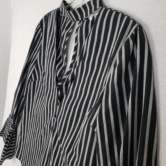 L'Academie The Felix Blouse Striped Bell Cuffs Victorian Modern size S Goth Boho - Picture 4 of 14